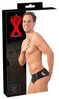 Late X Slip met ingebouwde anale dildo - Zwart