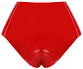 Late X latex slip met externe dildo - Rood