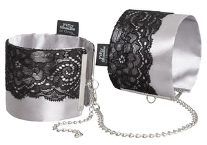 Fifty Shades of Grey polsmanchetten met ketting - Zilver