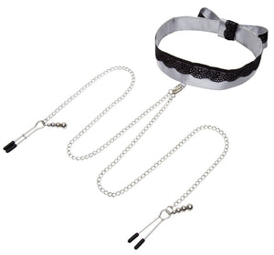Fifty Shades of Grey satijn halsband - Zilver