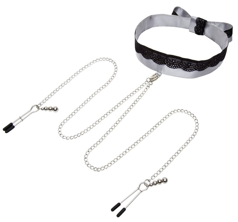 Fifty Shades of Grey satijn halsband - Zilver