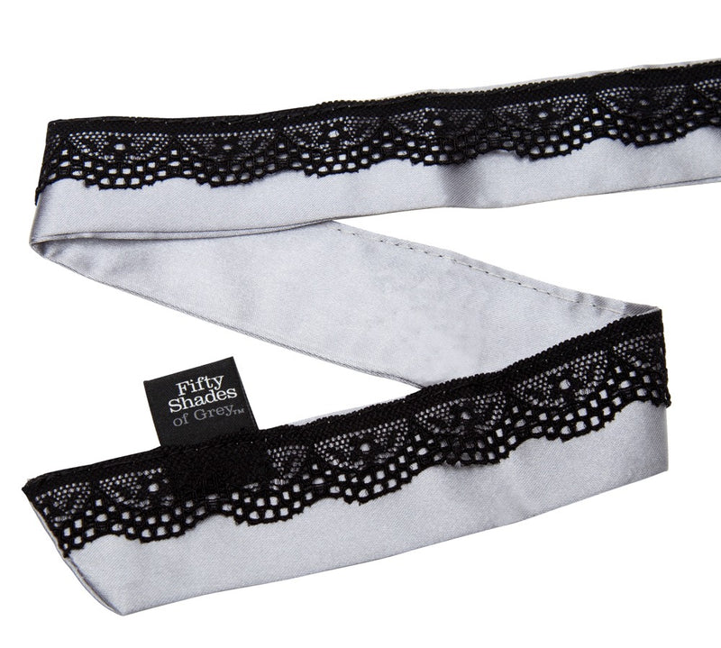 Fifty Shades of Grey satijn halsband - Zilver