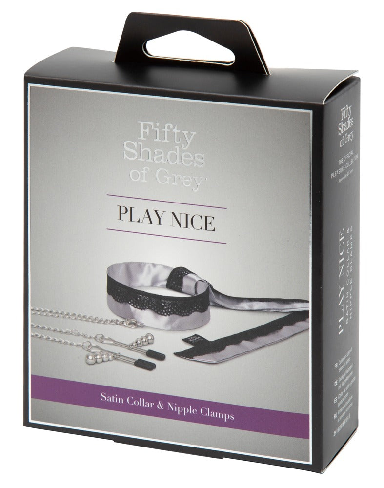 Fifty Shades of Grey satijn halsband - Zilver