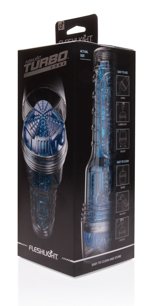 Fleshlight Turbo Core transparante masturbator - Blauw - Fleshlight - SKU: 50015950000