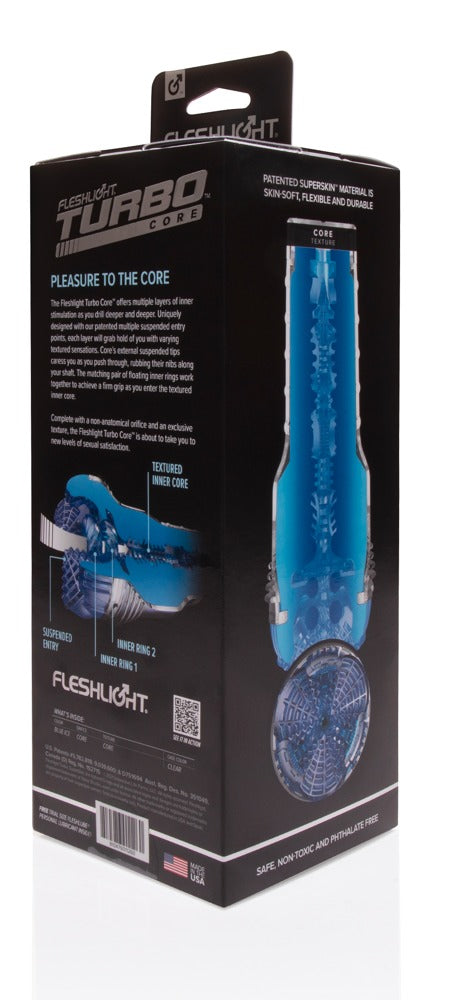 Fleshlight Turbo Core transparante masturbator - Blauw - Fleshlight - SKU: 50015950000