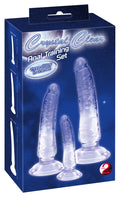 Crystal Anale training set met 3 dildo's in verschillende maten - Blauw