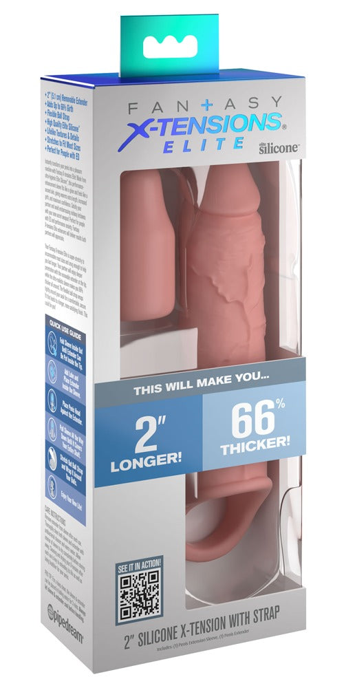 Fantasy X-Tensions Elite 2" Silicone - Huidskleur Licht - Fantasy X-Tensions Elite - SKU: 50025080000