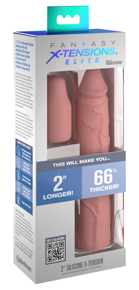 Fantasy X-Tensions Elite 2" Silicone - Huidskleur Licht - Fantasy X-Tensions Elite - SKU: 50025240000