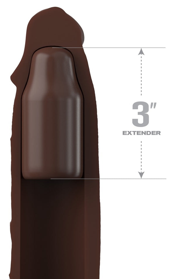 Fantasy X-Tensions Elite 3" Silicone - Huidskleur Donker - Fantasy X-Tensions Elite - SKU: 50026050000