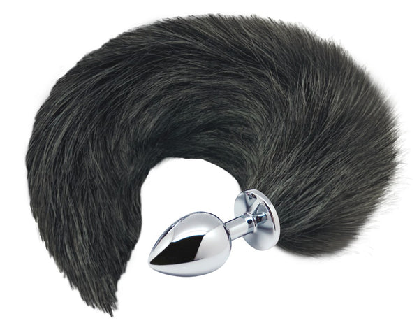 Alive Black & White Fox Tail plug - Zwart - Alive - SKU: 50031990000