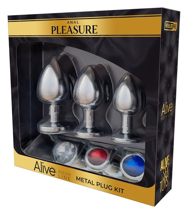 Alive Metal Plug Kit trio - Zilver - Alive - SKU: 50032020000
