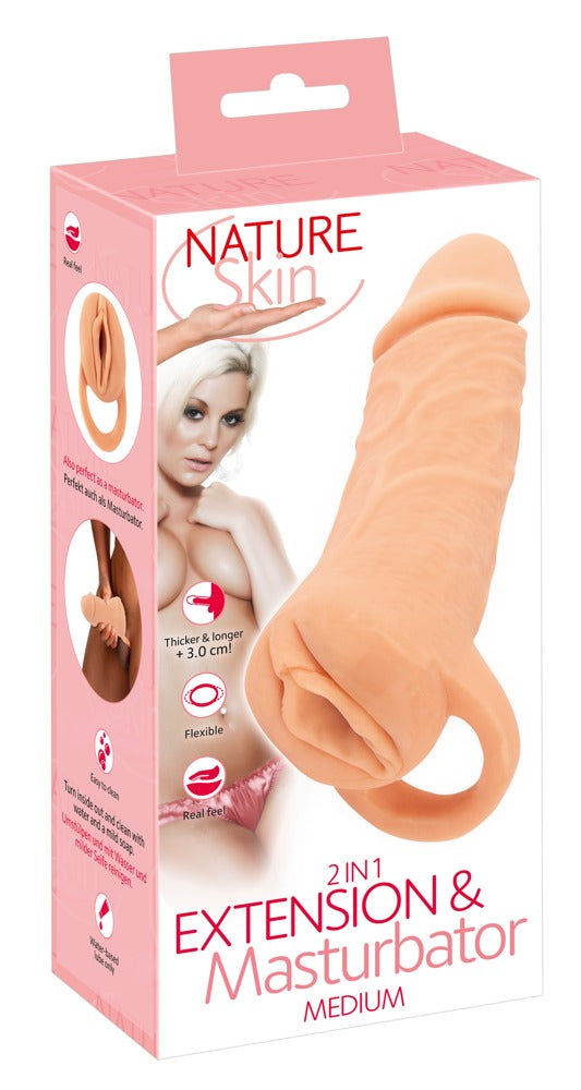 Nature Skin Uitbreiding met masturbator - Huidskleur - Nature Skin - SKU: 50033340000