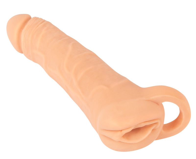 Nature Skin penissleeve 2-in-1-uitbreiding + Masturbator