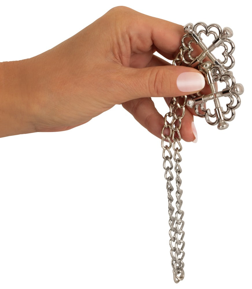 Tepel sieraden met metalen ketting