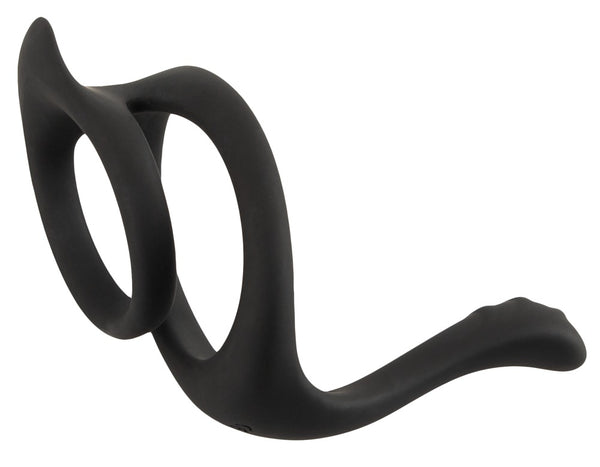 Erecto Cock & Ball Ring met perineum stimulator - Zwart - Erecto - SKU: 50037330000