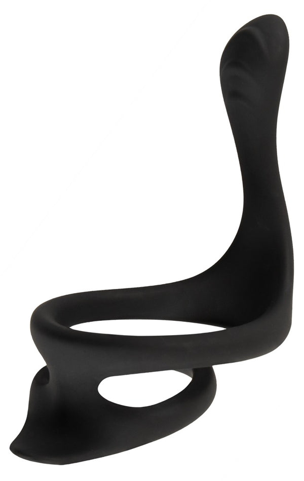 Erecto Cock & Ball Ring met perineum stimulator - Zwart - Erecto - SKU: 50037330000