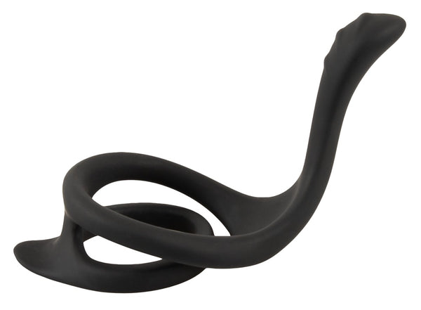 Erecto Cock & Ball Ring met perineum stimulator - Zwart - Erecto - SKU: 50037330000