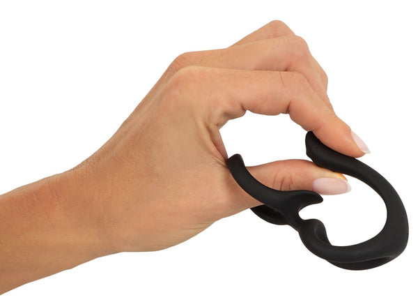 Erecto Cock & Ball Ring met perineum stimulator - Zwart - Erecto - SKU: 50037330000