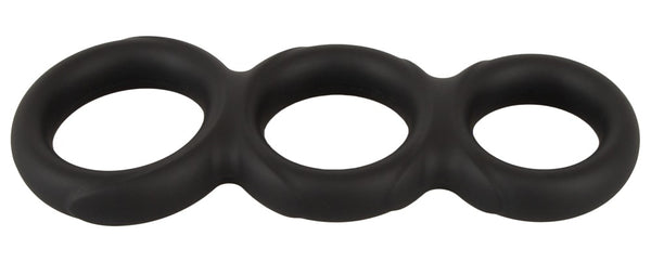 Erecto Cockring driedubbel met maritiem ontwerp - Zwart - Erecto - SKU: 50037410000