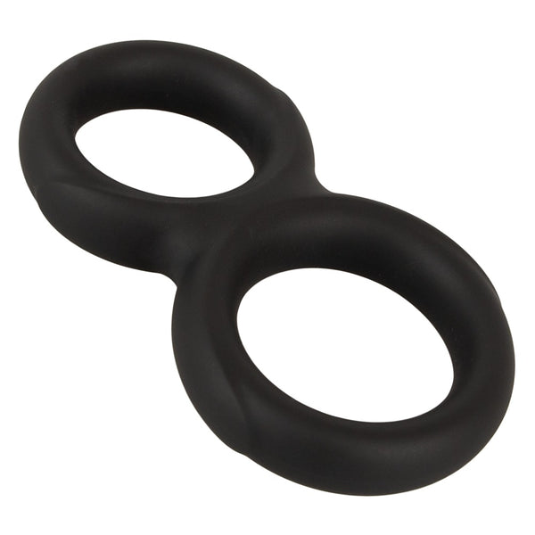 Erecto Dubbel cockring met flexibele band - Zwart - Erecto - SKU: 50037760000