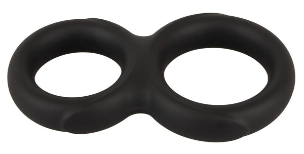 Erecto Dubbel cockring met flexibele band - Zwart - Erecto - SKU: 50037760000