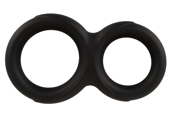 Erecto Dubbel cockring met flexibele band - Zwart - Erecto - SKU: 50037760000