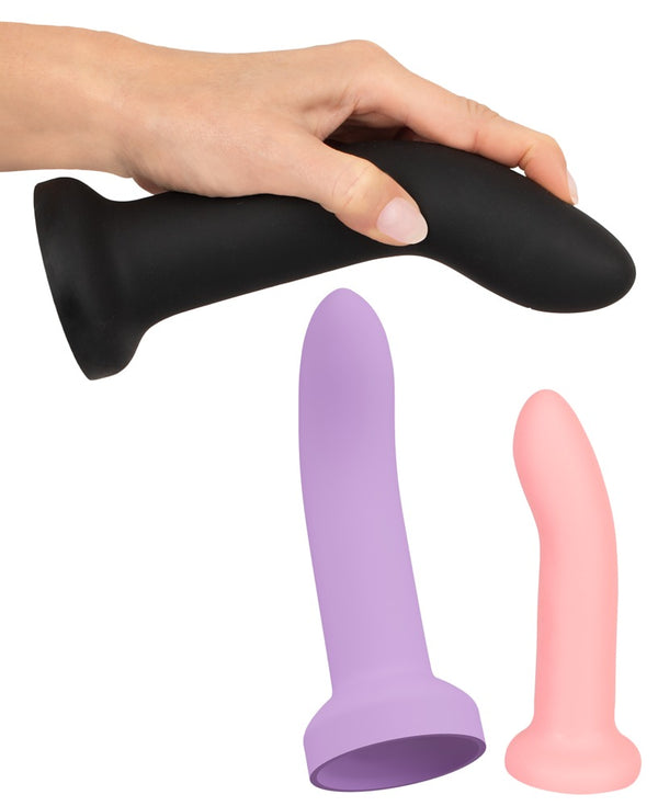You2Toys Strap-on set met 3 dildo's en zuignap - Zwart - You2Toys - SKU: 50039460000