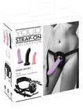 You2Toys Strap-on set met 3 dildo's en zuignap - Zwart