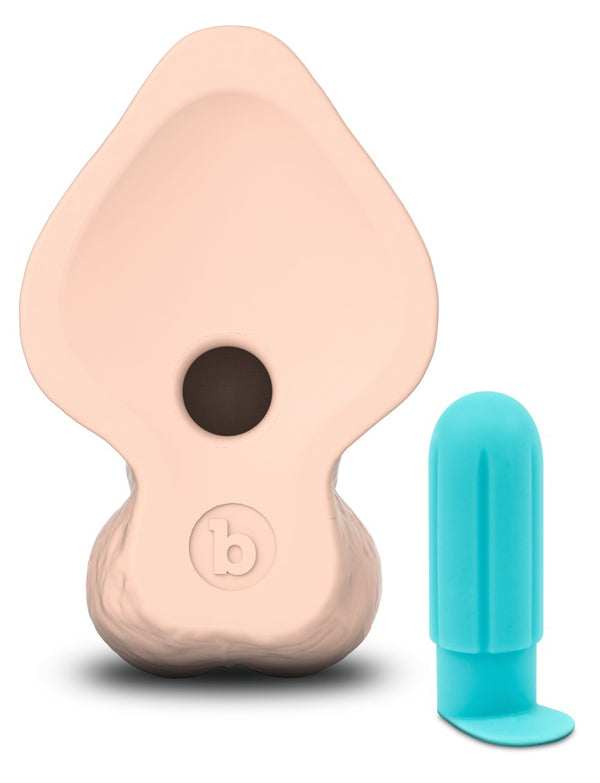 b-Vibe Slipskin dildo gebogen met zuignap - Huidskleur - b-Vibe - SKU: 50040550000