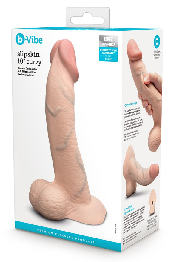 b-Vibe slipskin curvy gebogen dildo - Huidskleur Licht - b-Vibe - SKU: 50040630000