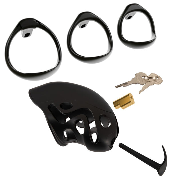 You2Toys chastity cage met balringen - Zwart - You2Toys - SKU: 50050430000