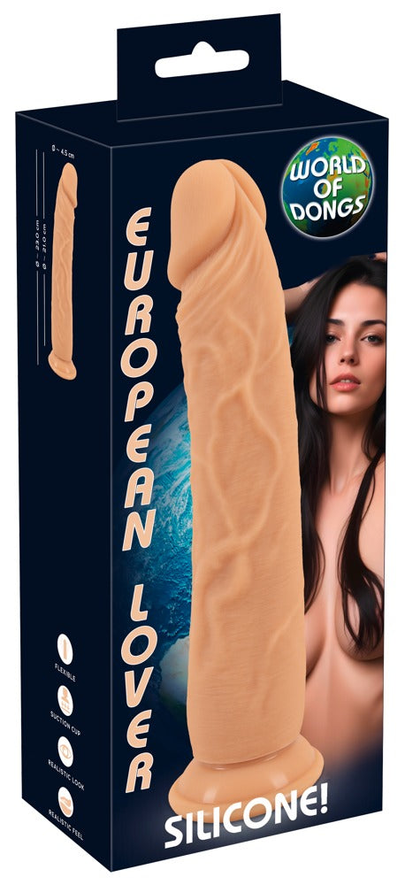 European Lover Dildo realistisch met aderen en zuignap - Huidskleur