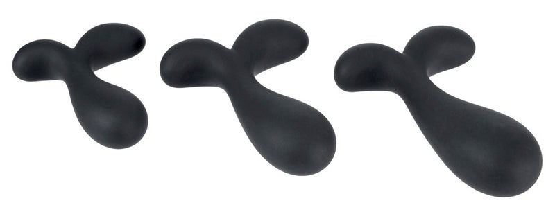 ANOS Butt plug trainingset met 3 prostaatstimulerende pluggen - Zwart