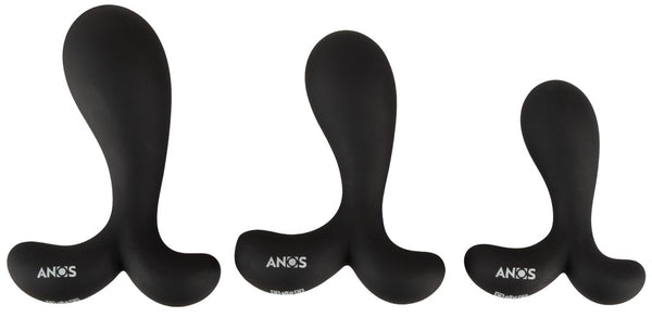 ANOS Butt plug trainingset met 3 prostaatstimulerende pluggen - Zwart - ANOS - SKU: 50052560000