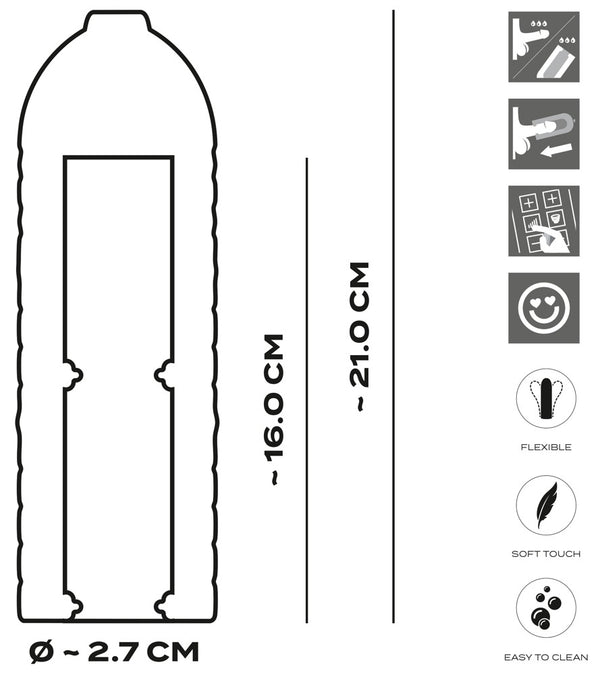 Suck-O-Mat Maat L sleeve - Grijs - Suck-O-Mat - SKU: 50054000000