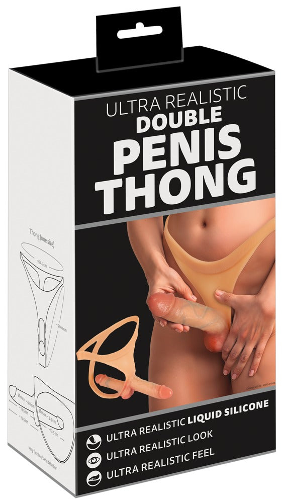 You2Toys Dubbel penis thong - Huidskleur Licht - You2Toys - SKU: 50059490000
