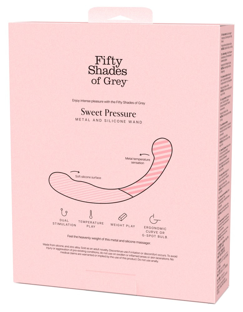 Fifty Shades of Grey Dubbele dildo gebogen met metaal en silicone - Zwart
