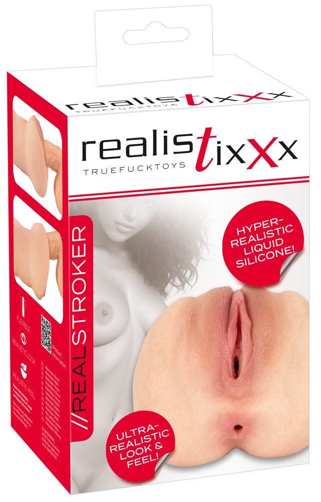 Realistixxx Trilkussen dubbelkanaal met vloeibaar silicone - Huidskleur