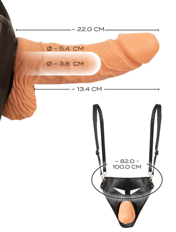 Realistixxx stevige holle strap-on - Huidskleur Licht