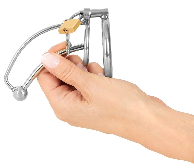 fetish Collection peniskooien met holle dilator - Zilver