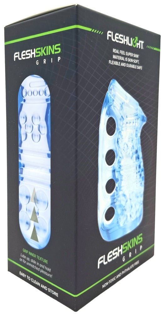 Fleshlight Fleshskins Grip Blue Ice masturbator - Blauw