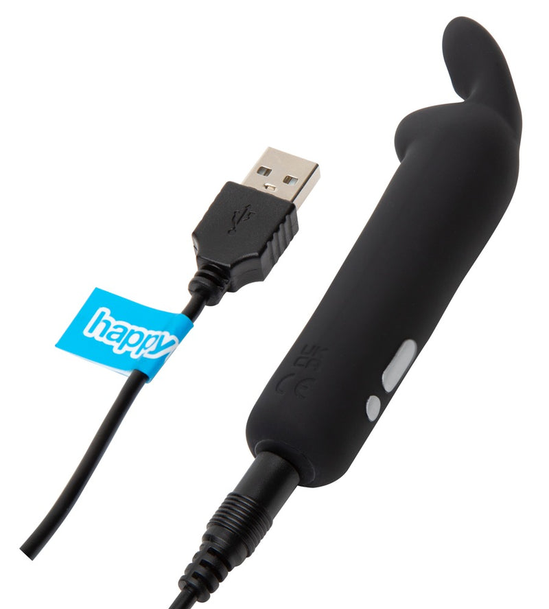 HappyRabbit mini-vibrator met flexibele oortjes - Zwart