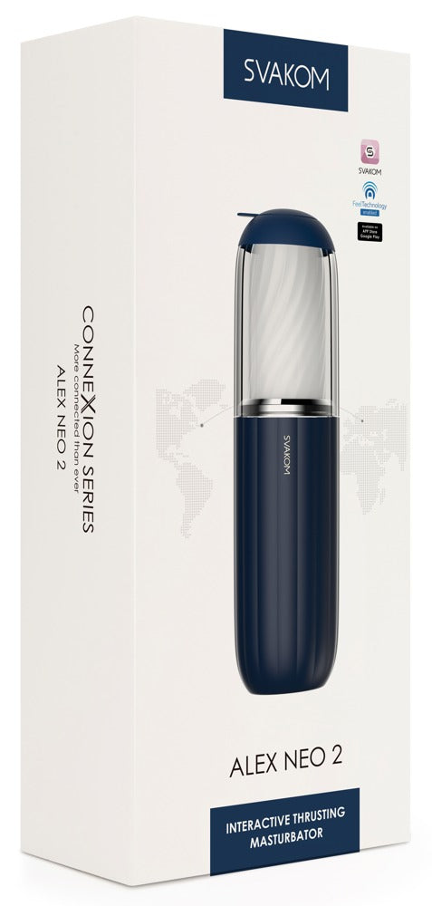SVAKOM Alex Neo 2 masturbator - Blauw - SVAKOM - SKU: 54017390000