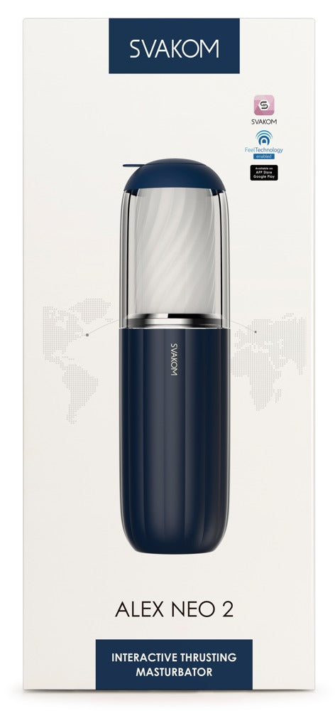 SVAKOM Alex Neo 2 masturbator - Blauw - SVAKOM - SKU: 54017390000