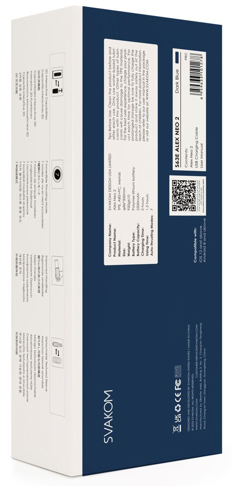 SVAKOM Alex Neo 2 masturbator - Blauw - SVAKOM - SKU: 54017390000