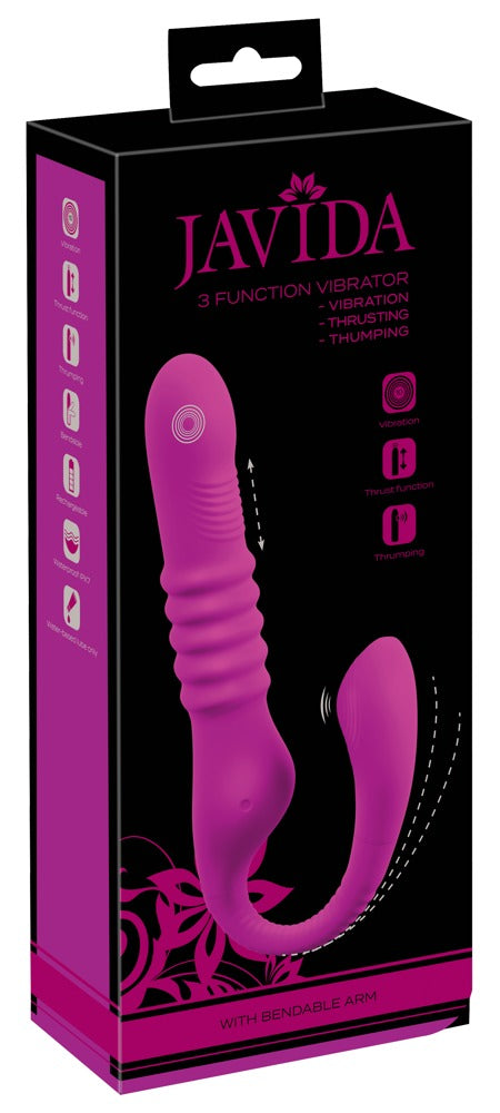 JAVIDA Vibrator 3-functie met dubbele stimulatie - Paars - JAVIDA - SKU: 54020770000