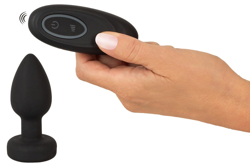 ANOS Butt plug knipperend met LED en vibratie - Zwart