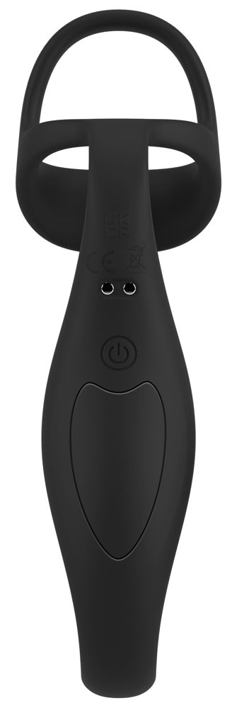 Rebel Cockring met prostateplug en vibrator - Zwart - Rebel - SKU: 54022800000