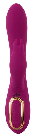 Vibrator 3-in-1 met konijntje en parels - Paars