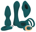 Couples Choice Mini vibrator met 4 opzetstukken - Groen